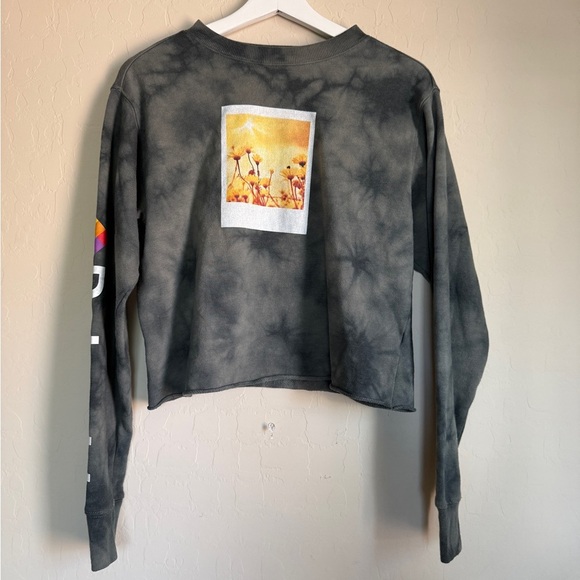 Polaroid Gray Tie-Dye Sweatshirt with Floral Print - Picture 1 of 8